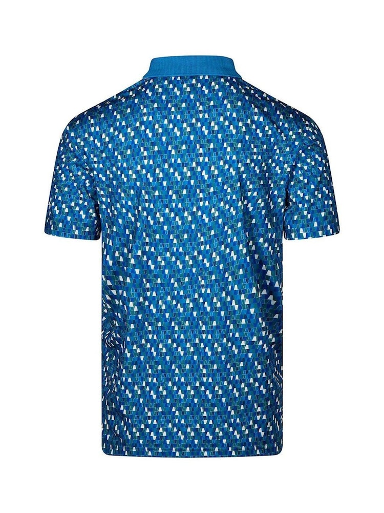 Ted Baker Sport Blue Allcot GEO Golf Polo Shirt - Image 2 of 4 Ted Baker Sport Blue Allcot GEO Golf Polo Shirt - Image 2 of 4