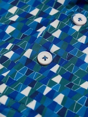 Ted Baker Sport Blue Allcot GEO Golf Polo Shirt - Image 3 of 4