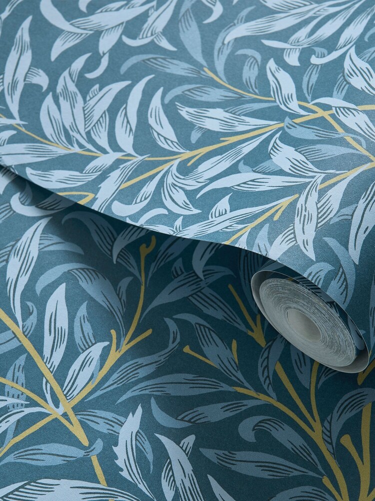 Clarke & Clarke William Morris Designs Denim Blue Willow Boughs 10.05M Wallpaper - Image 2 of 2