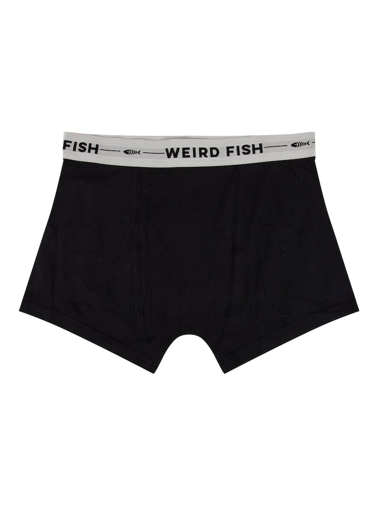 Weird Fish Black Ashridge Boxer Shorts 3 Pack - Image 4 of 4 Weird Fish Black Ashridge Boxer Shorts 3 Pack - Image 4 of 4
