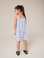 Blue/White Crinkle Texture Playsuit (3-16yrs) - Image 3 of 7