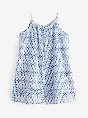 Blue/White Crinkle Texture Playsuit (3-16yrs) - Image 5 of 7