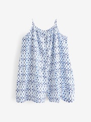 Blue/White Crinkle Texture Playsuit (3-16yrs) - Image 6 of 7