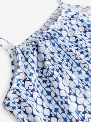 Blue/White Crinkle Texture Playsuit (3-16yrs) - Image 7 of 7