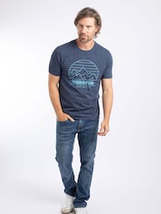 Weird Fish Blue Off Grid Front Print Graphic T-Shirt - Image 4 of 6