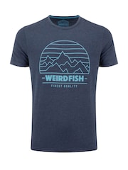 Weird Fish Blue Off Grid Front Print Graphic T-Shirt - Image 5 of 6