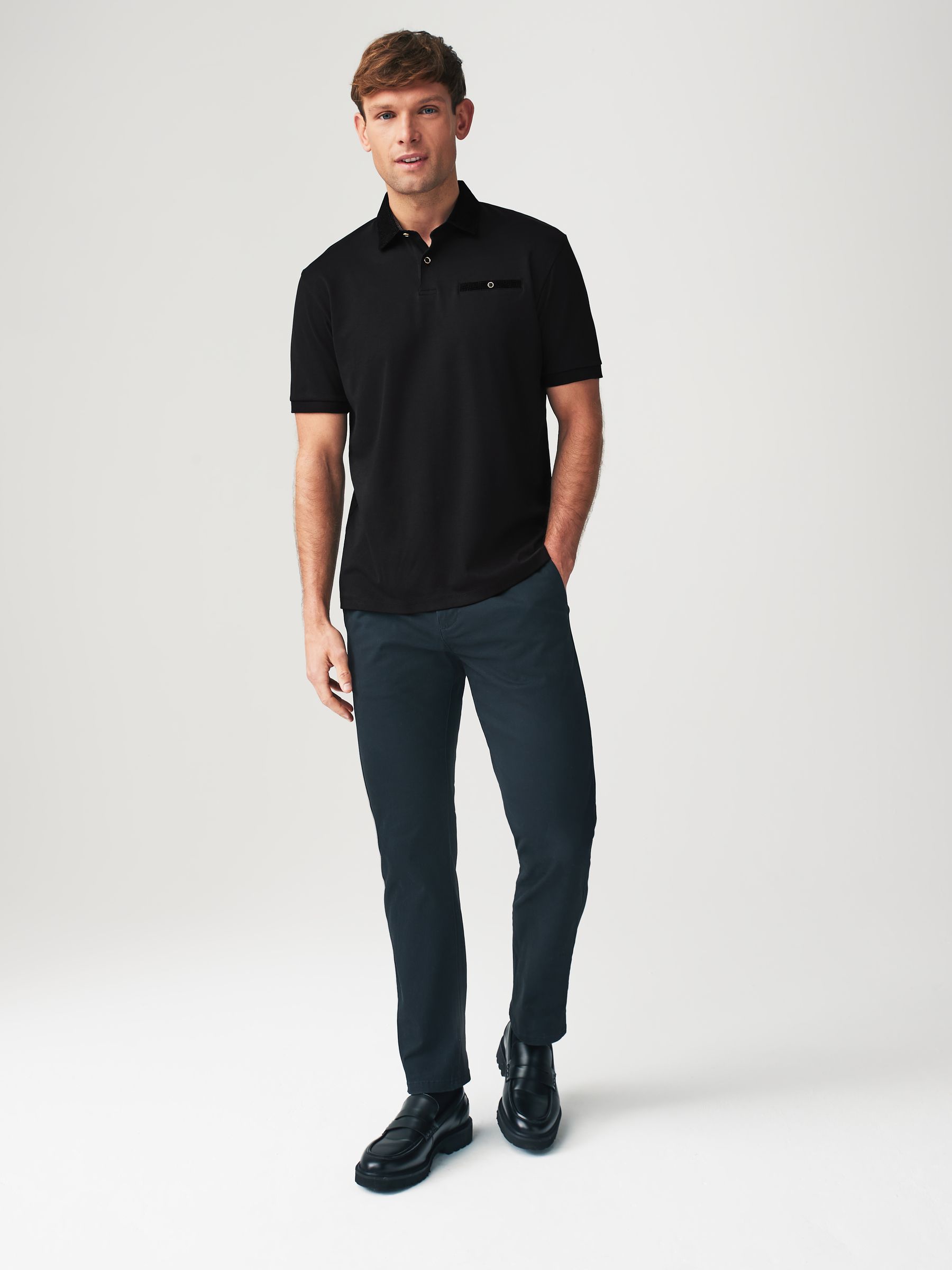 100 cotton black polo shirt outlet