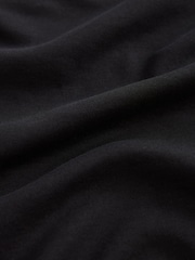 Black Flocked 100% Cotton Short Sleeve Smart Collar Polo Shirt - Image 8 of 8