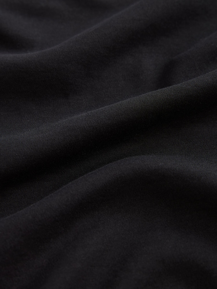 Black Flocked 100% Cotton Short Sleeve Smart Collar Polo Shirt - Image 8 of 8