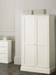Laura Ashley Cotton White Ashwell 2 Door Double Wardrobe - Image 1 of 5