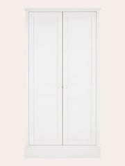 Laura Ashley Cotton White Ashwell 2 Door Double Wardrobe - Image 2 of 5