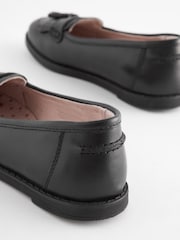 Black Wide Fit (G) School Leather Tassel Loafers - Image 4 of 6