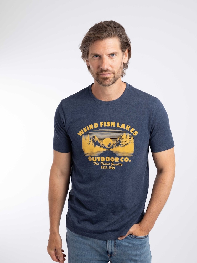 Weird Fish Blue Lakes Front Print Graphic T-Shirt - Image 1 of 6 Weird Fish Blue Lakes Front Print Graphic T-Shirt - Image 1 of 6