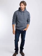 Weird Fish Blue Perranporth  Embossed Grindle Hoodie - Image 3 of 5