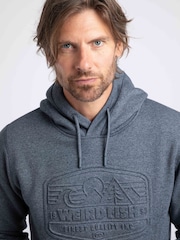 Weird Fish Blue Perranporth  Embossed Grindle Hoodie - Image 4 of 5