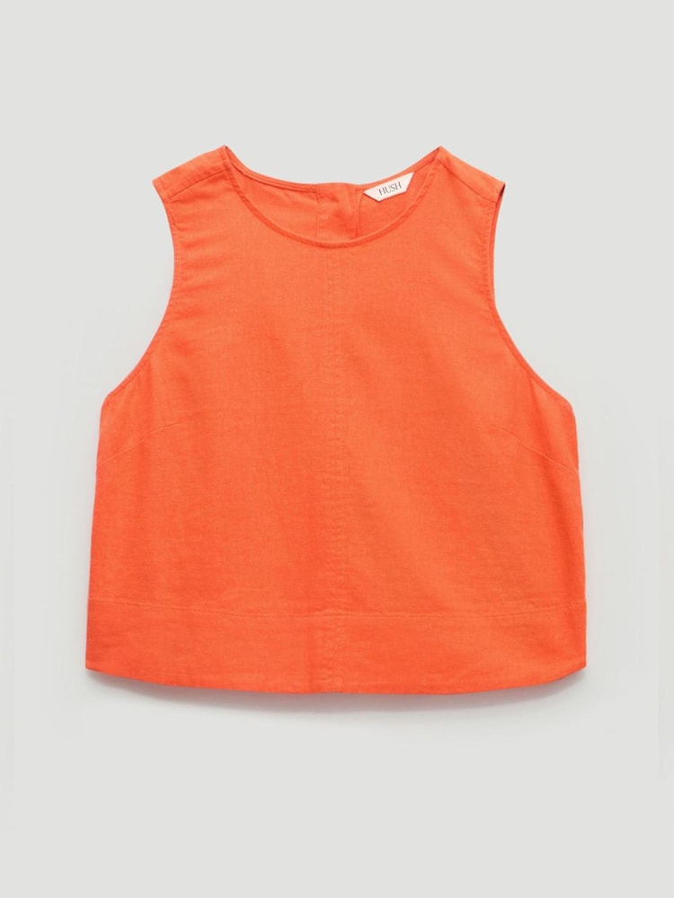 橙色 - Hush Vera Linen Blend Shell Top - 圖片 7/7