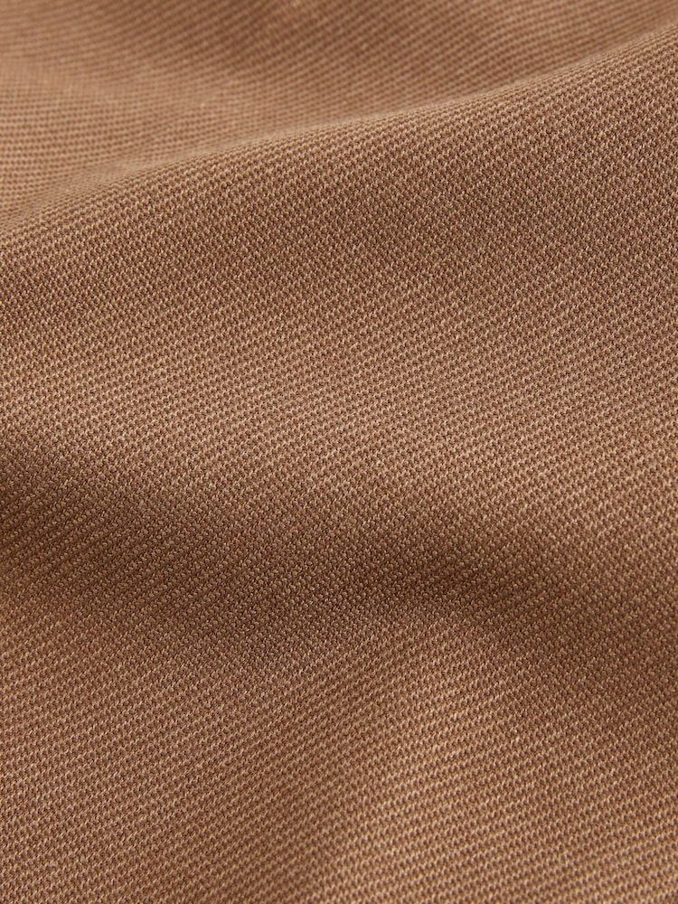 Camel Brown Twill Belted Tapered Trousers - Image 6 of 6