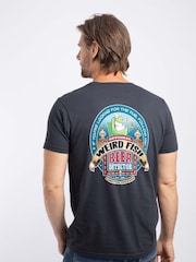 Azul - Camiseta con estampado trasero de detector de cerveza Weird Fish - Imagen 1 de 6