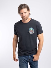 Azul - Camiseta con estampado trasero de detector de cerveza Weird Fish - Imagen 2 de 6