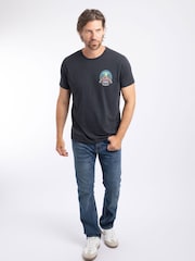Azul - Camiseta con estampado trasero de detector de cerveza Weird Fish - Imagen 3 de 6