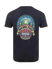 Azul - Camiseta con estampado trasero de detector de cerveza Weird Fish - Imagen 6 de 6