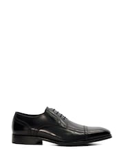 Dune London Black Salone Laser Toe Cap Gibson Shoes - Image 3 of 6