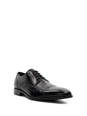 Dune London Black Salone Laser Toe Cap Gibson Shoes - Image 4 of 6