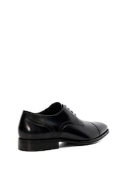 Dune London Black Salone Laser Toe Cap Gibson Shoes - Image 5 of 6