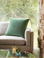 Dark Sage Green 59 x 59cm Matte Velvet Cushion - Image 1 of 6