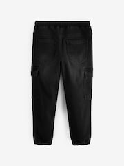 Black Cargo Jeans With Elasticated Waist (3-16yrs) - Image 7 of 8