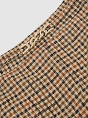 Reiss Neutral Check Willow Wool Check Hardware-Detail Mini Skirt - Image 6 of 6