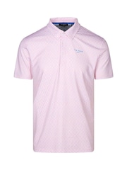 Ted Baker Sport Pink Armourr GEO Golf Polo Shirt - Image 1 of 4