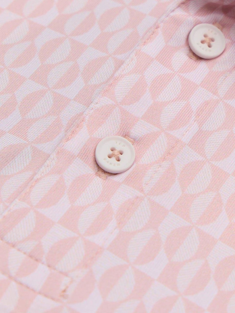 Ted Baker Sport Pink Armourr GEO Golf Polo Shirt - Image 4 of 4 Ted Baker Sport Pink Armourr GEO Golf Polo Shirt - Image 4 of 4
