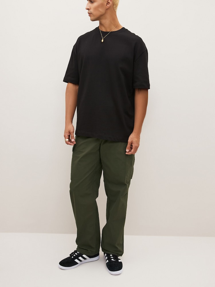Khaki Green EDIT Parachute Cargo Trousers - Image 2 of 12