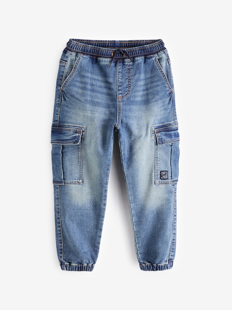 Vintage Blue Cargo Jeans With Elasticated Waist (3-16yrs) - Image 1 of 3