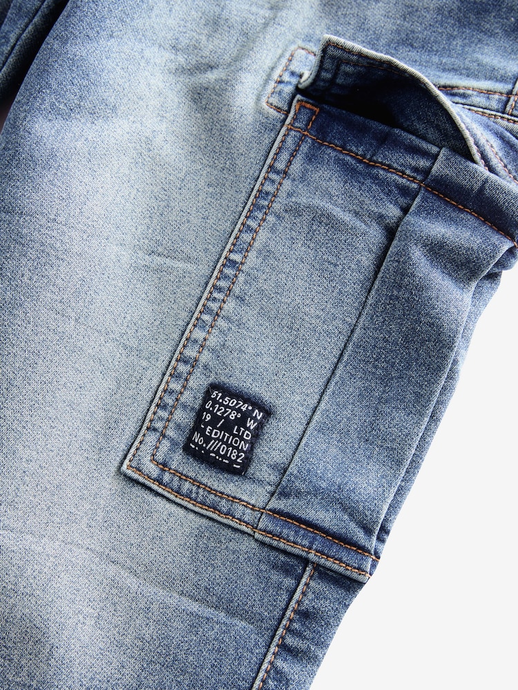 Vintage Blue Cargo Jeans With Elasticated Waist (3-16yrs) - Image 3 of 3