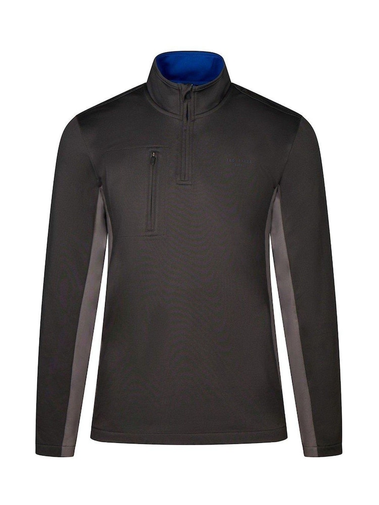 Ted Baker Sport Grey Rorry Half Zip Golf Mid Layer Fleece - Image 1 of 3
