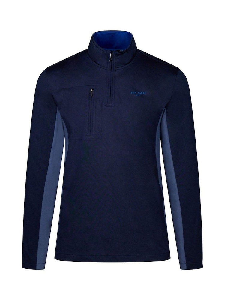 Ted Baker Sport Blue Rorry Half Zip Golf Mid Layer Fleece - Image 1 of 3