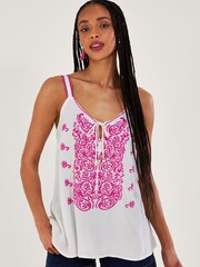 Monsoon Pink Embroidered Cami Top - Image 1 of 4