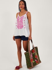 Monsoon Pink Embroidered Cami Top - Image 2 of 4