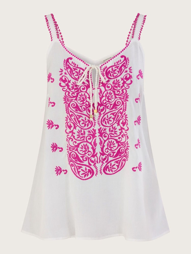 Monsoon Pink Embroidered Cami Top - Image 4 of 4