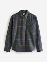 Navy Blue Check Long Sleeve 100% Cotton Oxford Shirt - Image 1 of 1