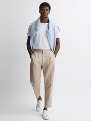 Reiss Stone Pact Slim Fit Cotton-Linen Trousers - Image 1 of 5