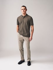 Brown Textured Polo Shirt - Image 2 of 8