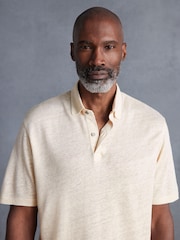Ecru Signature 100% Linen Polo Shirt - Image 1 of 8