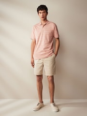 Pink Textured 100% Cotton Polo Shirt - Image 2 of 8