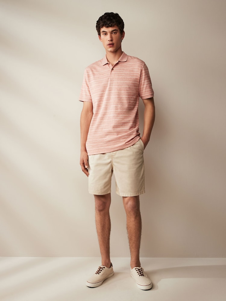 Pink Textured 100% Cotton Polo Shirt - Image 2 of 8