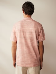 Pink Textured 100% Cotton Polo Shirt - Image 3 of 8