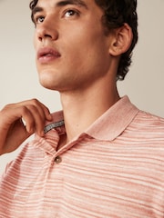Pink Textured 100% Cotton Polo Shirt - Image 5 of 8