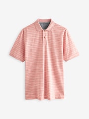 Pink Textured 100% Cotton Polo Shirt - Image 6 of 8